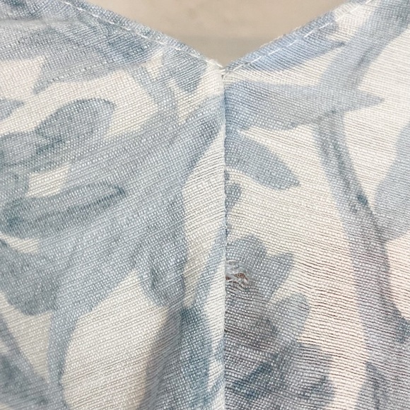 Vince Dahlia Print Long Bell Sleeves Double V Neck Rayon Flowy Maxi Dress - Picture 12 of 12